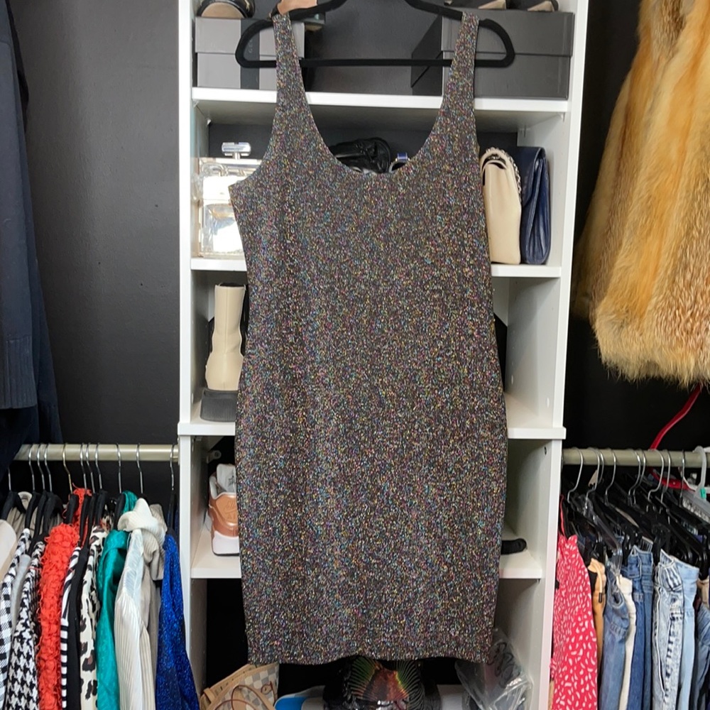 Black Sparkle Body Con Dress